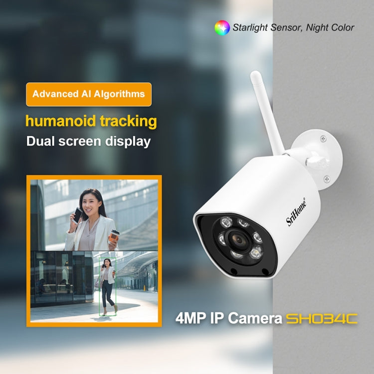 SriHome SH034C 4.0MP AI Humanoid Tracking WiFi Outdoor Surveillance Camera SriHome SH034C 4.0MP AI Humanoid Tracking WiFi Outdoor Surveillance Camera
